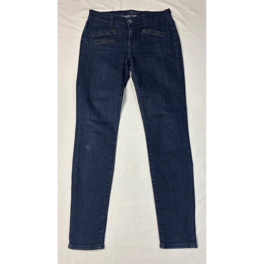 Lucky Brand Brooke Legging Jeans Dark Wash Indigo Zipper Detail‎ Size 4/27